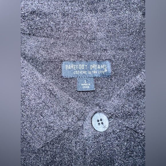 Barefoot Dreams Men's CozyChic Ultra Lite Button Down Cardigan indigo size L - Picture 6 of 8